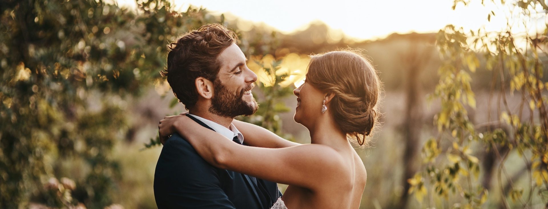 Im so happy that I met you. Shot of a happy young couple standing together on their wedding day